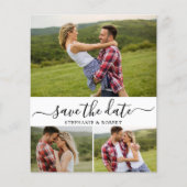 予算の書道3写真コラージュ日付の保存 チラシ (正面)