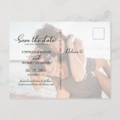 予算の書道3写真コラージュ日付の保存 案内ポストカード (裏面)