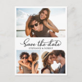 予算の書道3写真コラージュ日付の保存 案内ポストカード (正面)