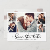 予算の書道5写真コラージュ日付を保存 案内ポストカード (正面/裏面)