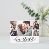 予算の書道5写真コラージュ日付を保存 案内ポストカード (スタンド正面)