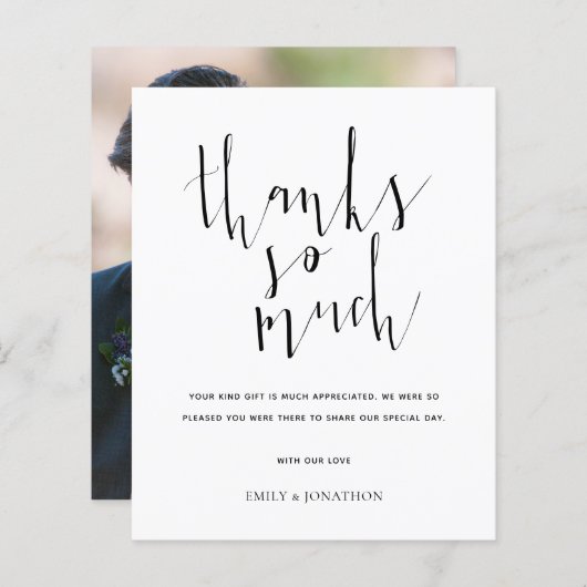 予算の書道Any Color 結婚 Photo感謝してい (正面/裏面)