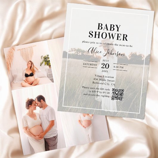 予算の書道QRコード写真ベビーシャワー