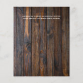 予算の最も低い結婚チラシのミニマ素朴リスト チラシ (裏面)