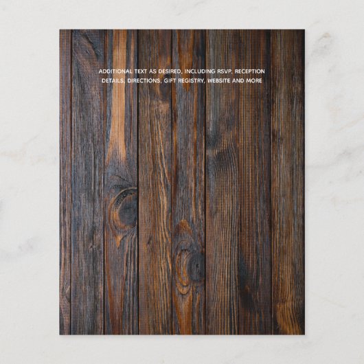 予算の最も低い結婚チラシのミニマ素朴リスト チラシ (裏面)