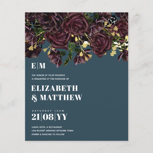 予算の最も低い結婚チラシダークプラムマルサラ チラシ (正面)