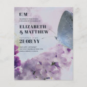 予算の最も低い結婚チラシ薄紫蝶 チラシ (正面)