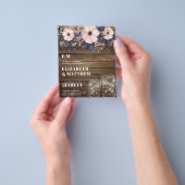 予算の最も低い結婚FLYERSピンクブルーフローラ チラシ (手)