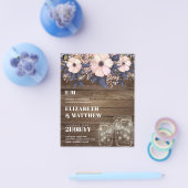 予算の最も低い結婚FLYERSピンクブルーフローラ チラシ (シングル)