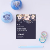 予算の最も低い結婚FLYERSピンクブルーフローラ チラシ (シングル)