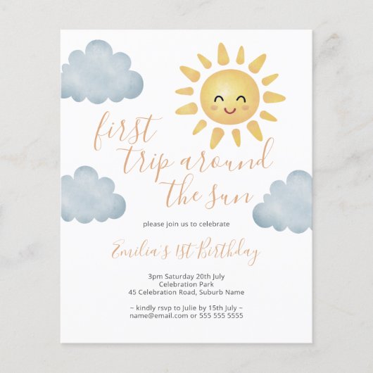 予算の最初ののまわりに旅Sun 1st誕生日 チラシ (正面)