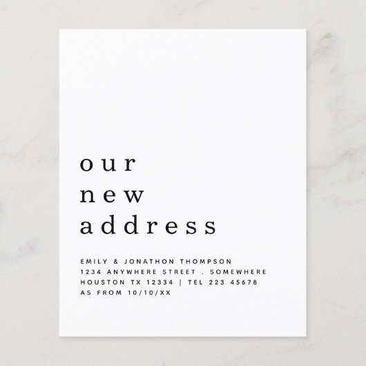 予算の最小限度の新規住所の移動詳細 (正面)