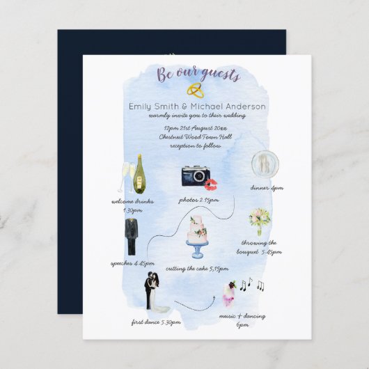 予算の期限結婚招待状 (正面/裏面)