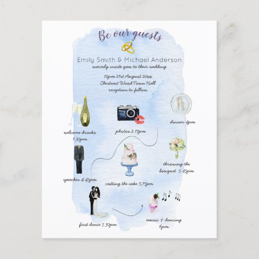 予算の期限結婚招待状 (正面)