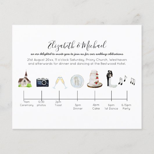 予算の期限結婚招待状 (正面)