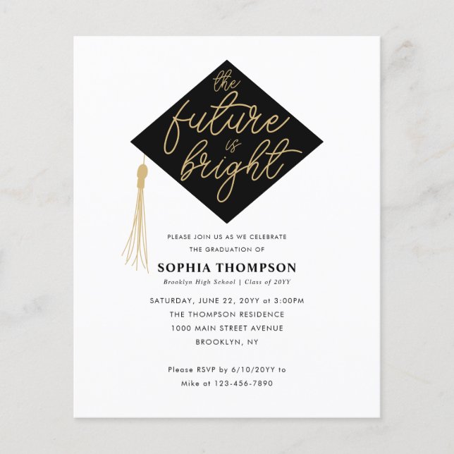 予算の未来は明るい卒業キャップ卒業党 (正面)