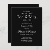 予算の未来ミスター&ミセス婚約パーティ招待状 (正面/裏面)