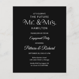 予算の未来ミスター&ミセス婚約パーティ招待状