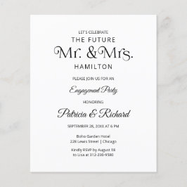 予算の未来ミスター&ミセス婚約パーティ招待状