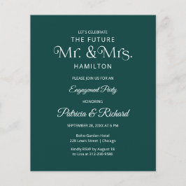 予算の未来ミスター&ミセス婚約パーティ招待状