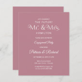 予算の未来ミスター&ミセス婚約パーティ招待状 (正面/裏面)
