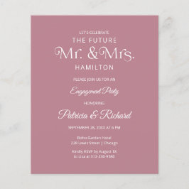 予算の未来ミスター&ミセス婚約パーティ招待状