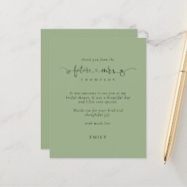 予算の未来ミセスブライダルシャワーセージ感謝していグリーン