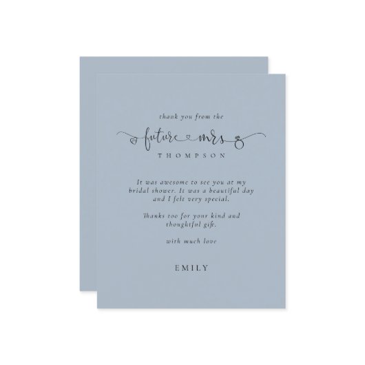 予算の未来ミセスブライダルシャワーダスティブルー感謝してい (正面/裏面インサイチュ)