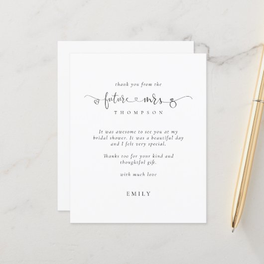 予算の未来ミセスリングや輪ハート感謝していブライダルシャワー (正面/裏面インサイチュ)