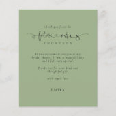 予算の未来ミセス写真ブライダルシャワー感謝していセージ (正面)