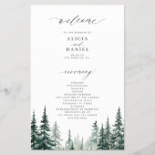 予算の松林の目的地の結婚式プログラム チラシ (正面)