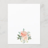 予算の桃とクリームブライダルシャワーの招待 (裏面)