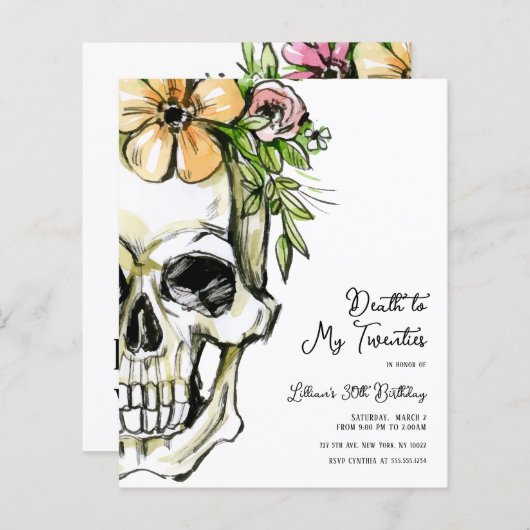 予算の死から私の20の誕生日スカル (正面/裏面)