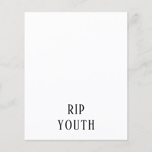 予算の死から私の20sフローラスカル招待状 (裏面)