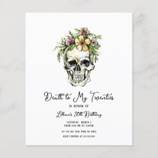 予算の死から私の20sフローラスカル招待状
