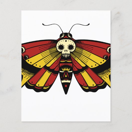 予算の死から20年代の誕生日蛾とスカルデザイン (裏面)