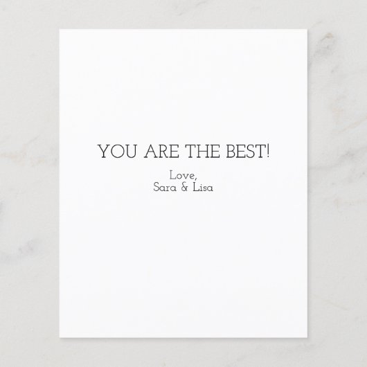 予算の母と娘の母の日カード (裏面)