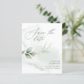 予算の水の色の葉の結婚式の日付を保存 (スタンド正面)