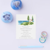 予算の沿岸水の色ブライダルシャワー招待 チラシ (シングル)