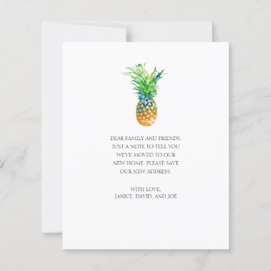 予算の熱帯性パイナップルの移動発表 (裏面)