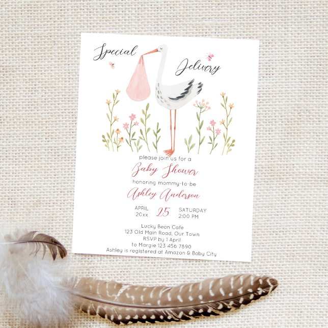 予算の特別な配信ストーク春ベビーシャワー (クリエイターアップロード済み)