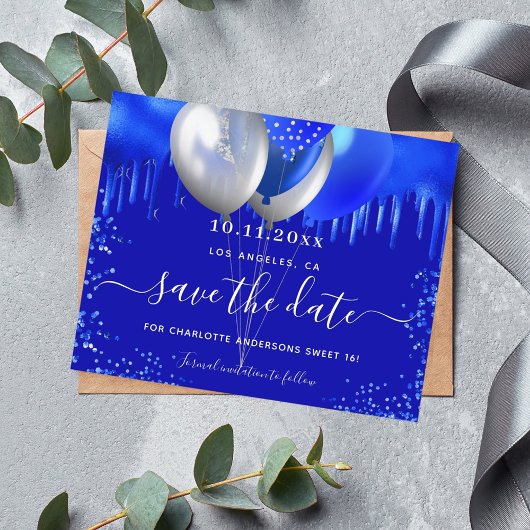 予算の甘い16青い王室の滴が日付を保存