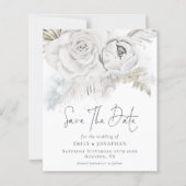 予算の白い花模様QRコード日付の保存 (正面)