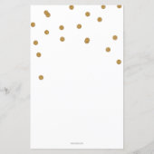 予算の白い金ゴールドの赤ちゃんシャワーの招待 (裏面)