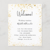 予算の白い金ゴールドグリッター結婚式プログラム詳細 (正面)