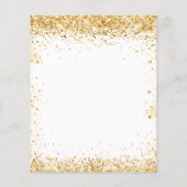 予算の白い金ゴールドグリッター結婚式プログラム詳細 (裏面)