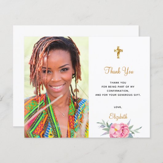 予算の確認の写真フローラの女の感謝してい子あなた (正面/裏面)