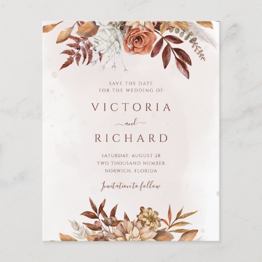 予算の秋のフローラボタニカル日付を保存 (正面)