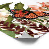 予算の秋のフローラ赤ちゃんシャワー歓迎サイン ポスター (角)