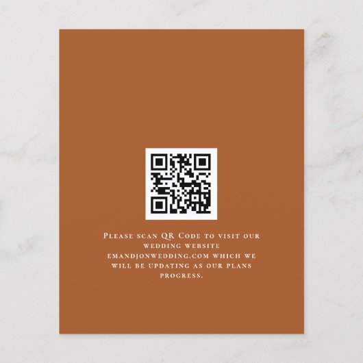 予算の秋のフローラQRコード結婚式の日付を保存 (裏面)